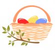 basket with easter eggs
