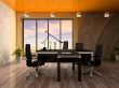 Interior of the modern office 3D rendering