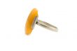 Golden ring with amber