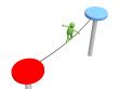 The 3d  person puppet, going on a rope