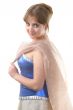 young lady in blue dress