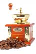 Vintage grinder and coffee beans