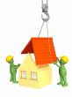 The 3d working puppets building the house