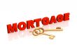 Gold keys, laying near to a word the `mortgage`