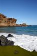 Green sand beach on Hawaii