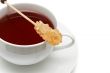 Closeup of red tea with sugar