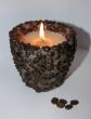 aromatic candle and coffe grains