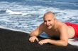 Black sand beach