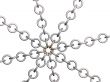3d gold part of a circuit, connecting silver parts