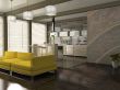 Interior of the modern apartment 3D rendering