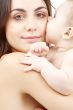 portrait of happy mother with baby