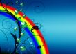 Abstract with Clover leaves and rainbow