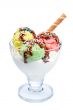 Ice cream with chocolate syrup
