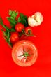 Tomato with green Isolated in White Background