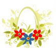 easter egg and spring flowers