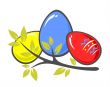 easter eggs and branch