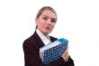 Portrait of the business woman with a folder