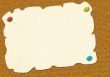 Sheet of a paper, attached to a board