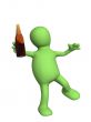 Drunk 3d doll - puppet with a bottle