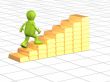 3d person, going on a ladder from gold ingots