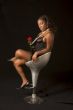 African-American  sexy girl with rose