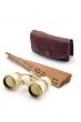 Wooden fan and opera glass
