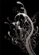 abstract floral black