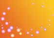 Red - orange background with multi-coloured balls