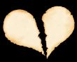 Sheet  old paper in the form of heart