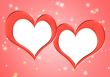 Two frames in the form hearts
