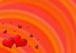 Abstract red background with hearts