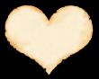 Sheet of an old paper in the form of heart