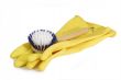 Rubber gloves with brush