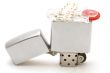 Metal lighter on white background