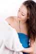 Wellness woman is holding a towel