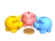 Three pigs of a coin box, worth around of coin