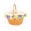 Empty basket with decoration on white