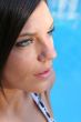 gorgeous girl headshot by pool