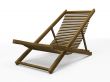 Wooden chaise longue isolated on white background 3D rendering