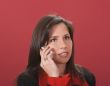 Brunette on the phone