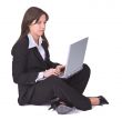 Businesswoman working on a laptop