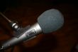 gray microphone on stand