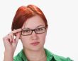 Redheaded girl with glasses