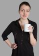 woman with a white mug