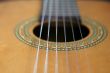 macro of acoustic guitar