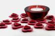 Valentine`s hearts and candle