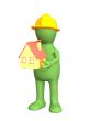 3d builder, holding in hands model at home