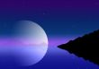 Background - night landscape, reflected in water