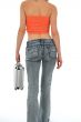 Beautiful slim woman with metal case