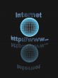 Wire globe and text - letters the Internet-address